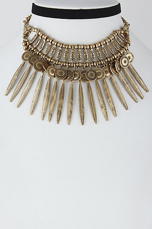 Ancient Inspired Leaf Choker Set 6HCG3